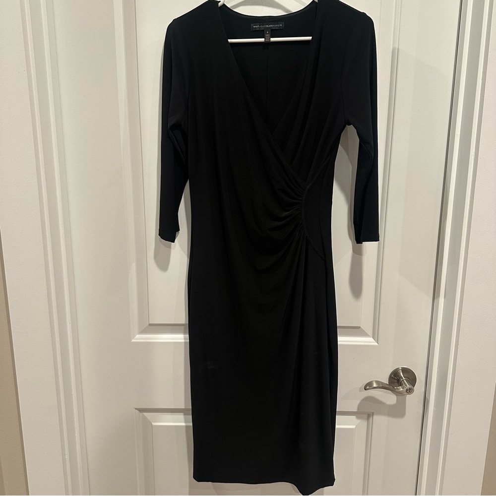 WHBM Small Black Wrap-Style Women's Dress